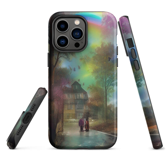 Tough iPhone case - Rainbow Street Scene