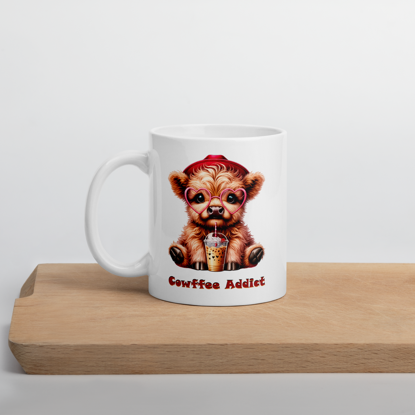 White glossy mug - Cowffee Addict