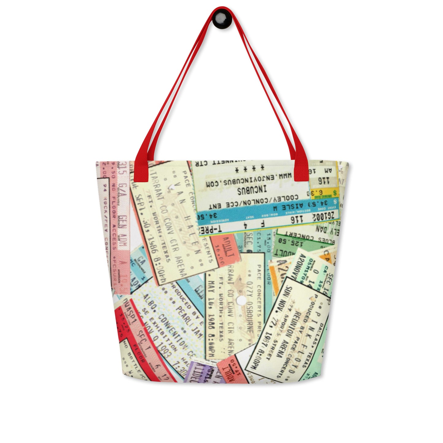 Tote Bag (Large-All-Over Print)- Vintage Concert Collage
