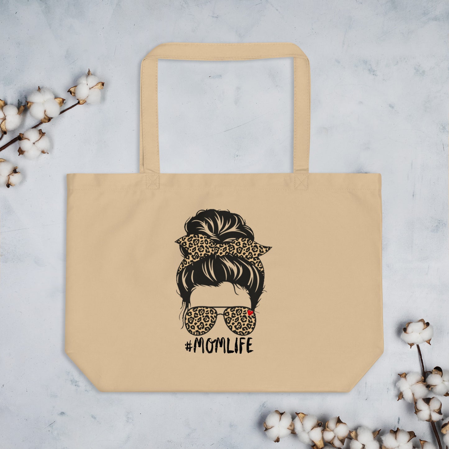 Large Organic Tote Bag- #MOMLIFE