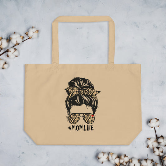 Large Organic Tote Bag- #MOMLIFE
