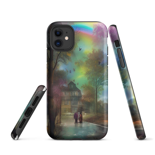 Tough iPhone case - Rainbow Street Scene
