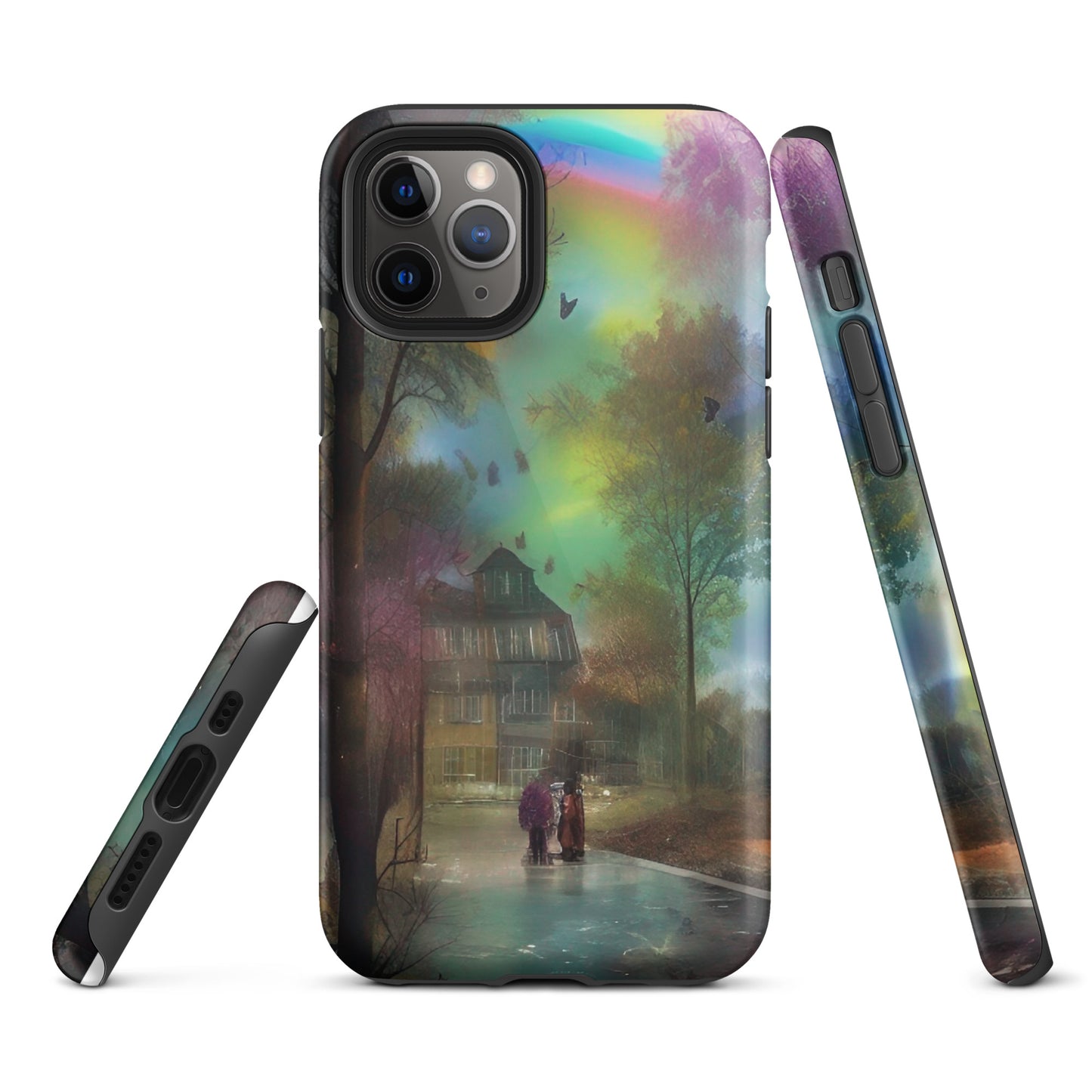 Tough iPhone case - Rainbow Street Scene