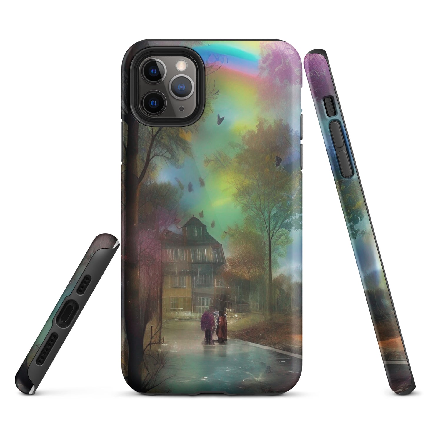 Tough iPhone case - Rainbow Street Scene