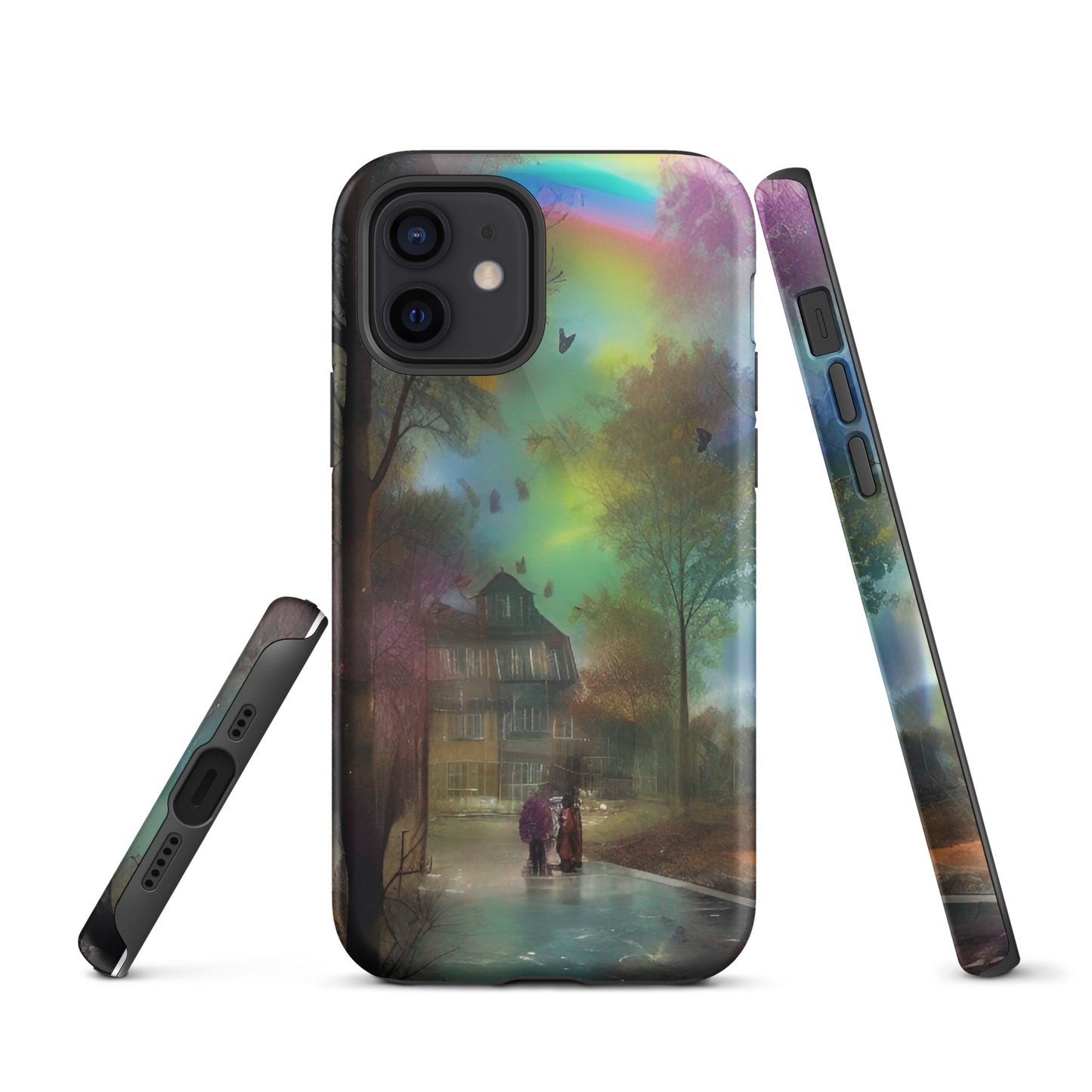 Tough iPhone case - Rainbow Street Scene