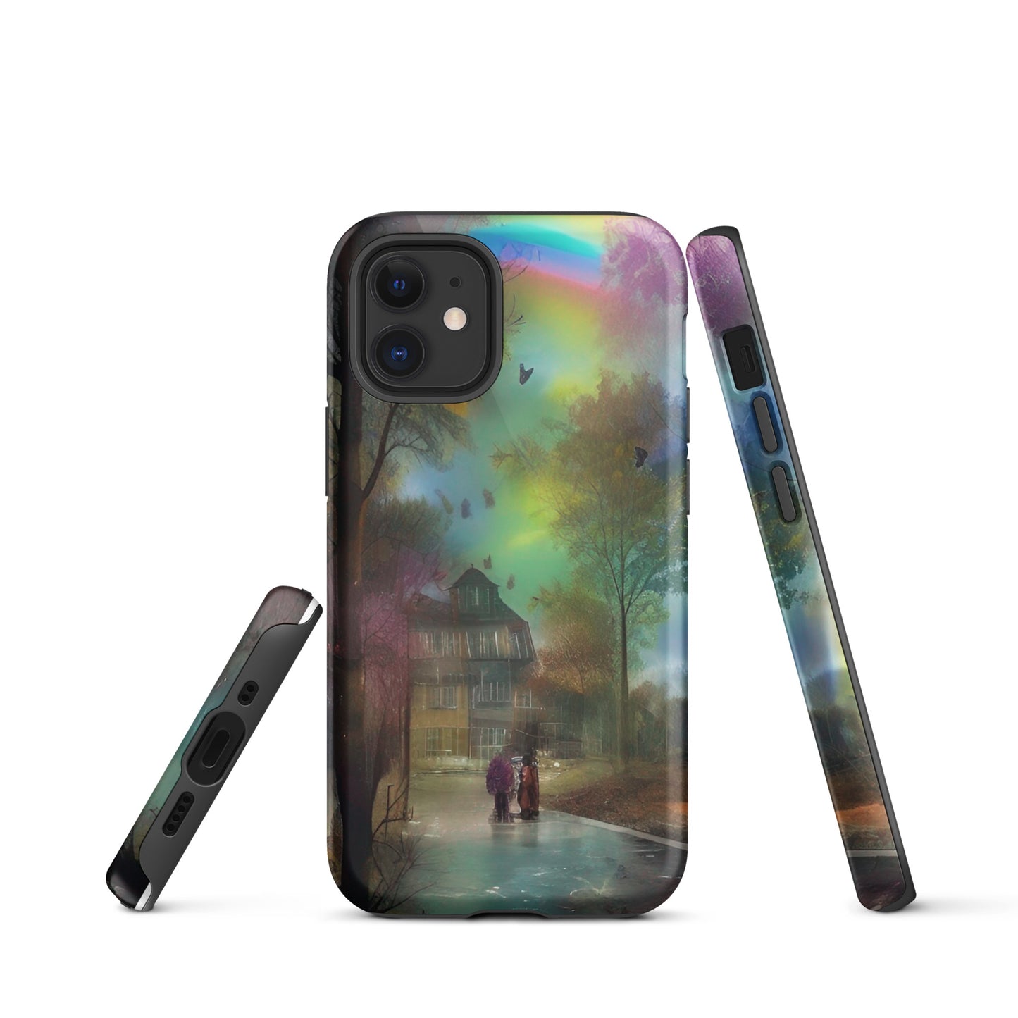 Tough iPhone case - Rainbow Street Scene