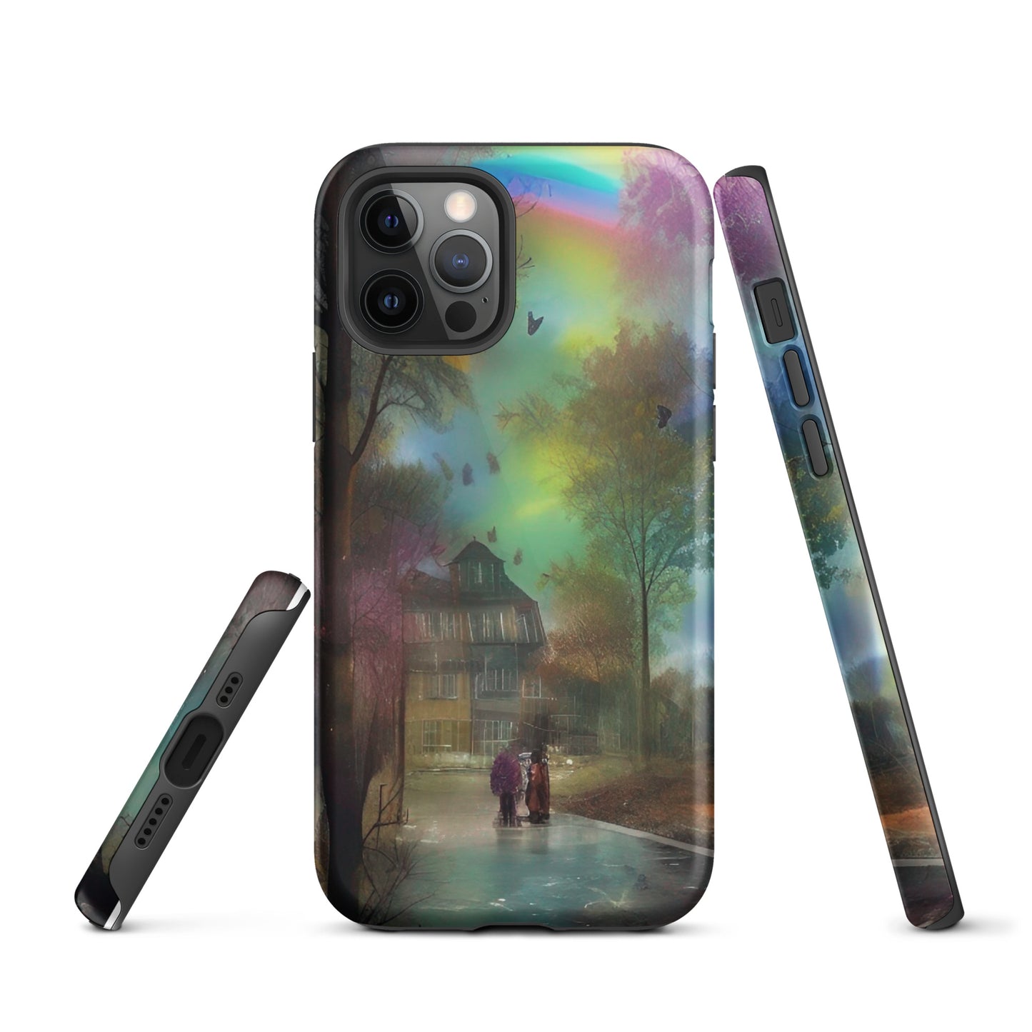 Tough iPhone case - Rainbow Street Scene
