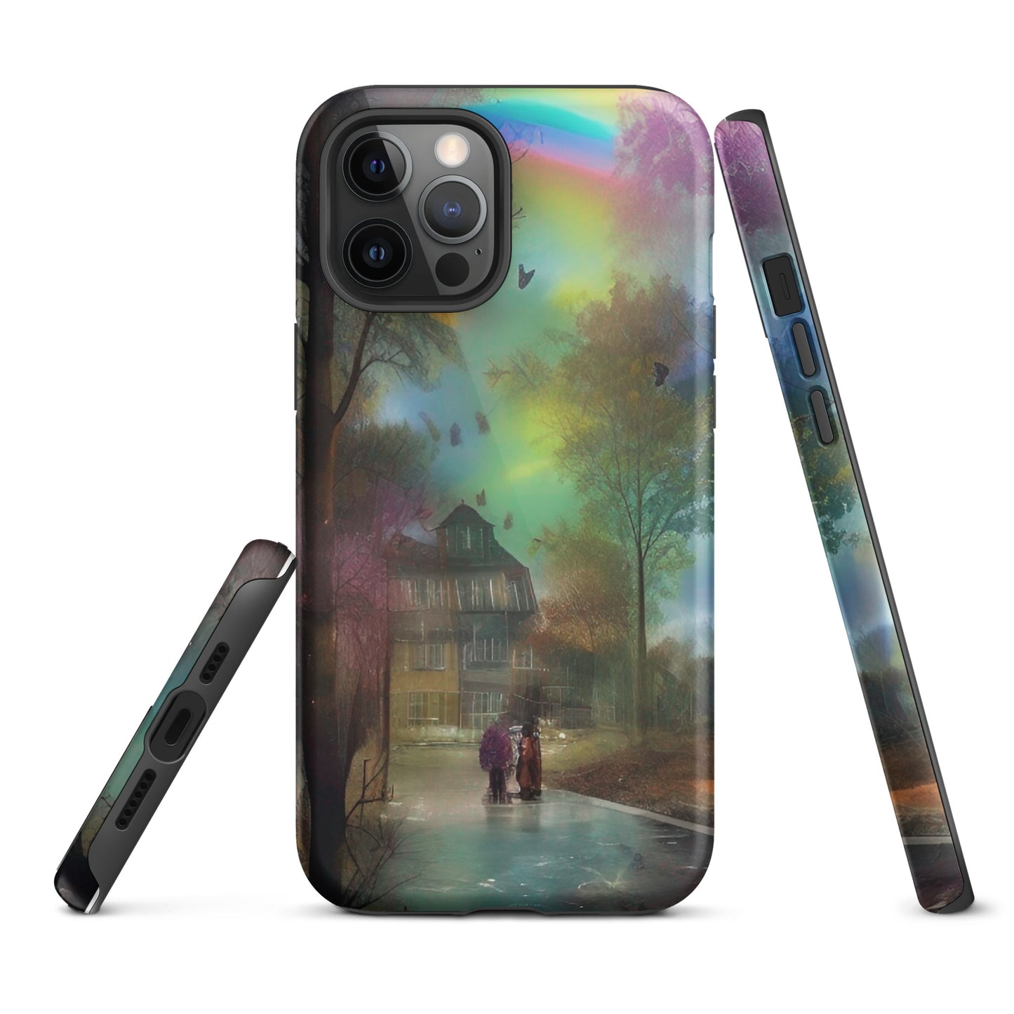 Tough iPhone case - Rainbow Street Scene