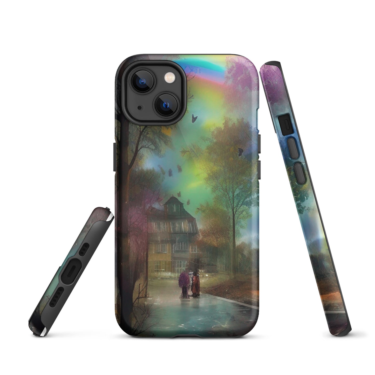 Tough iPhone case - Rainbow Street Scene