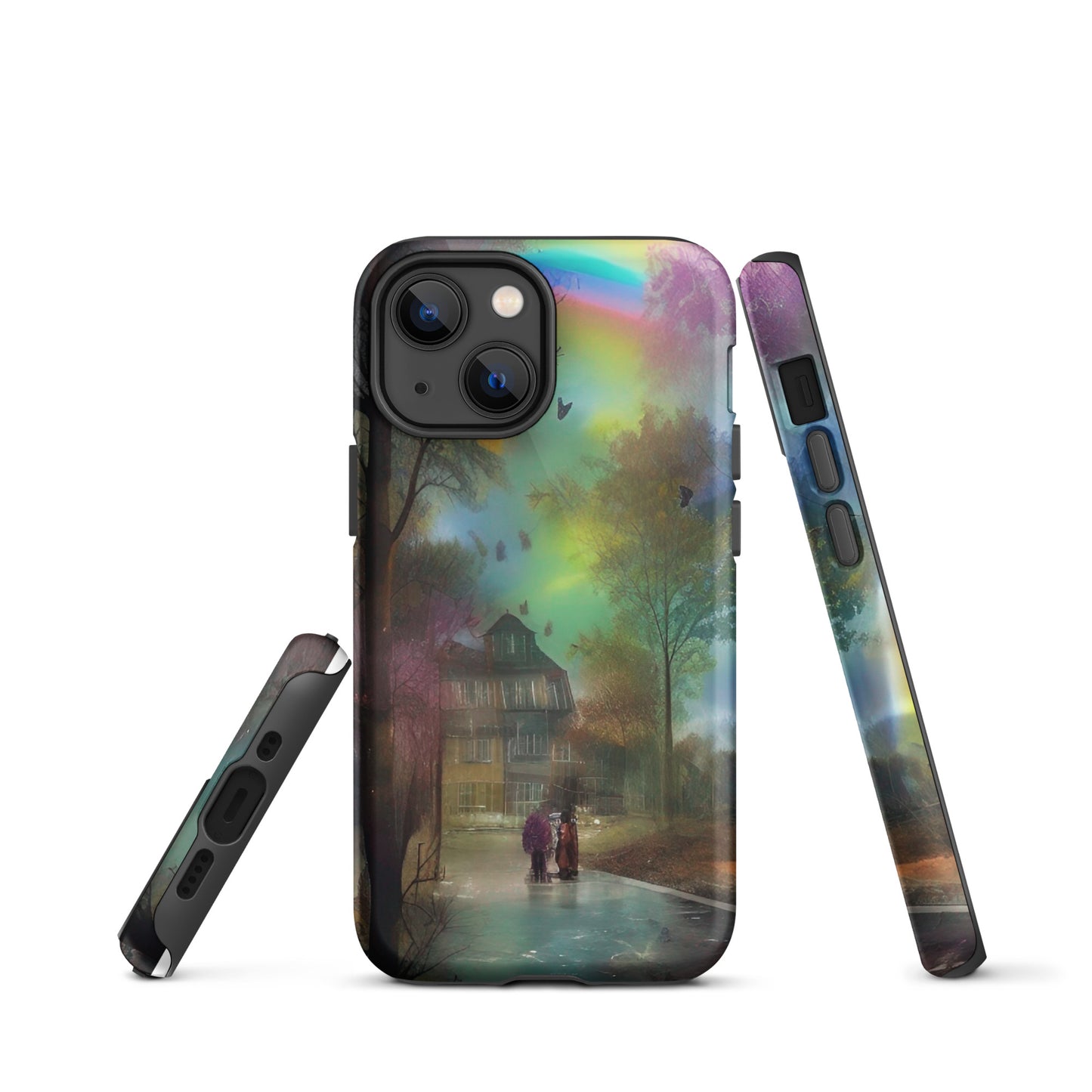 Tough iPhone case - Rainbow Street Scene