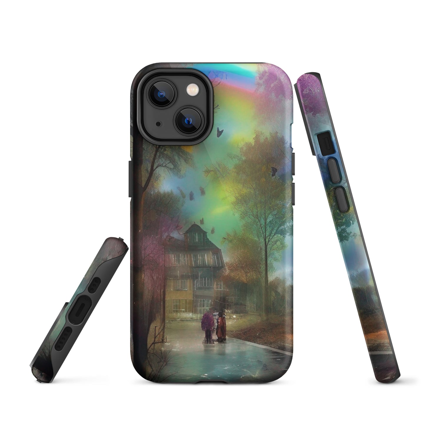 Tough iPhone case - Rainbow Street Scene
