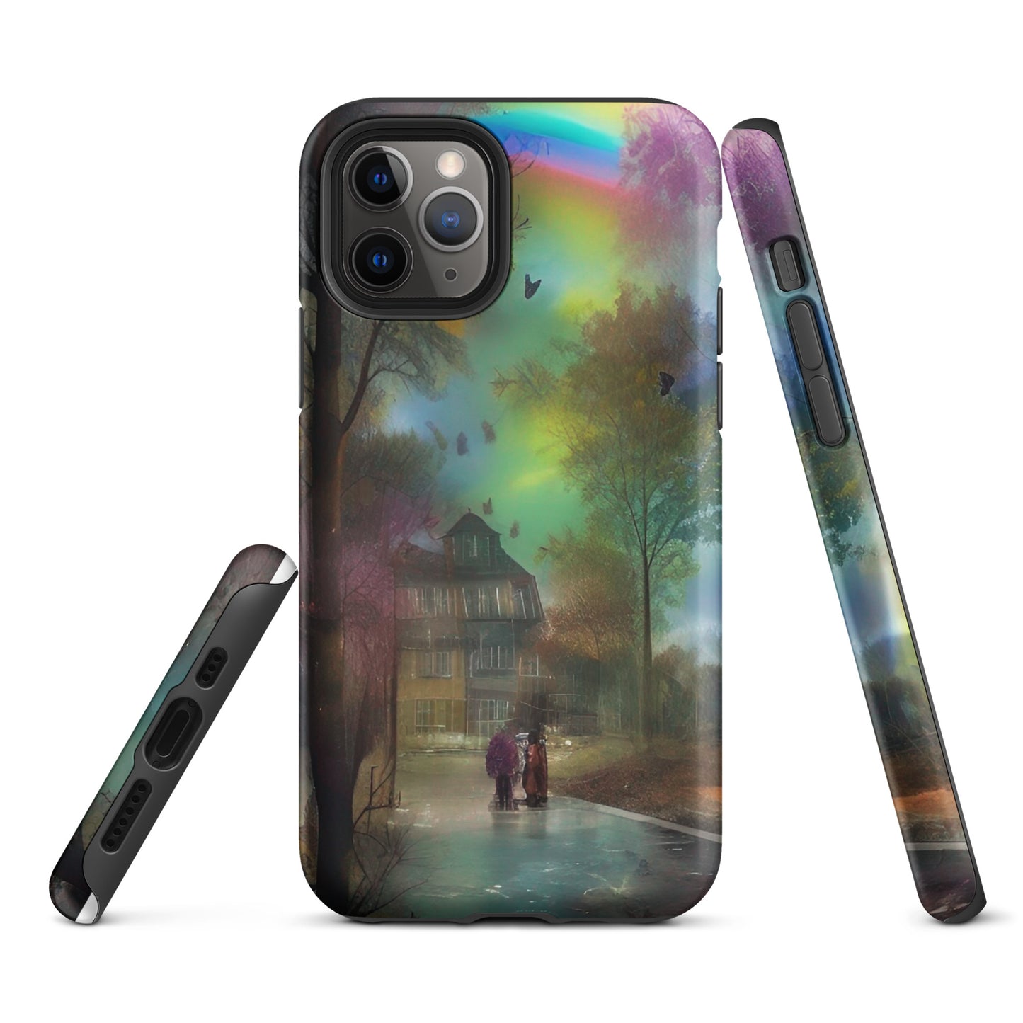 Tough iPhone case - Rainbow Street Scene