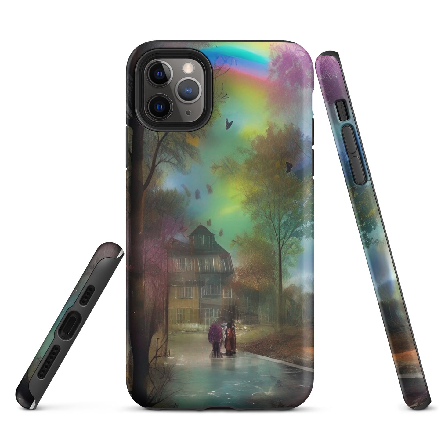 Tough iPhone case - Rainbow Street Scene