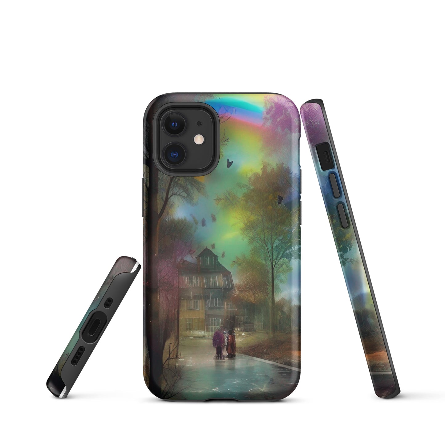 Tough iPhone case - Rainbow Street Scene