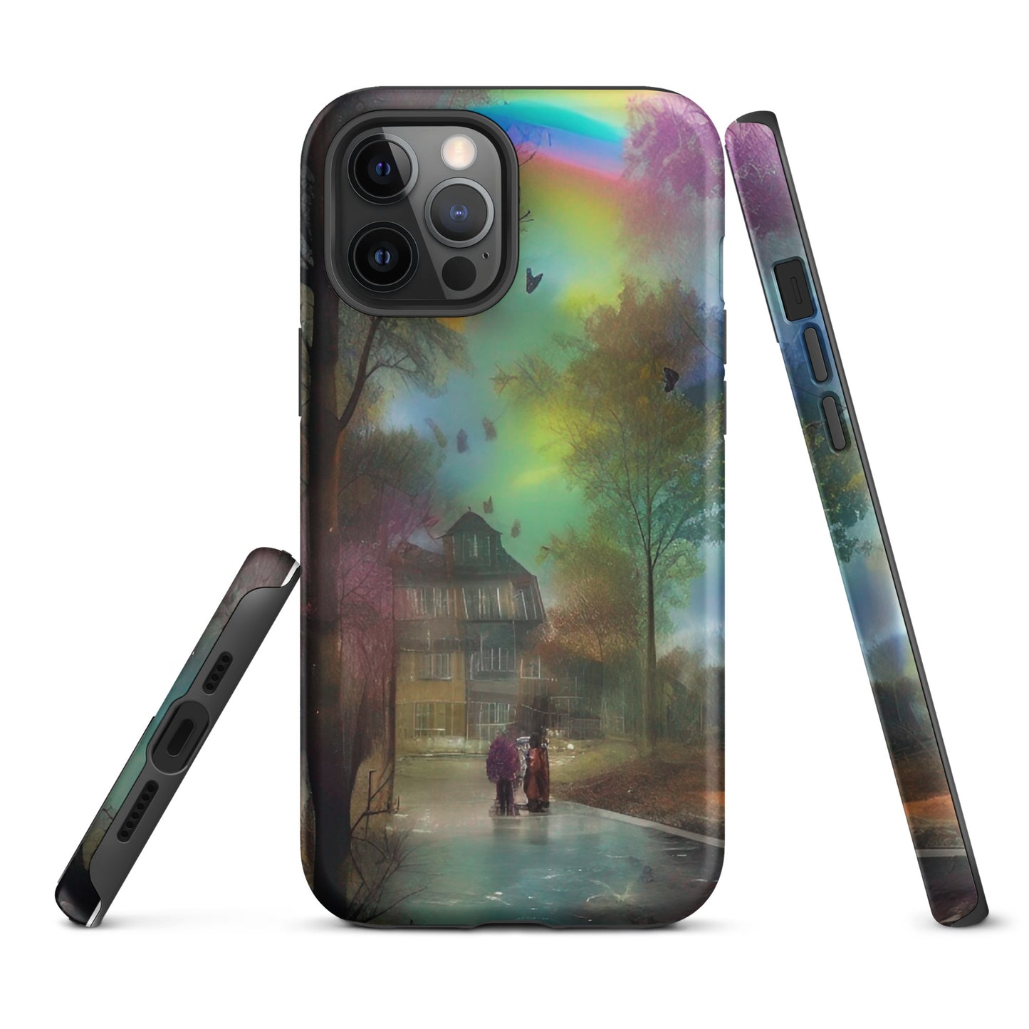 Tough iPhone case - Rainbow Street Scene