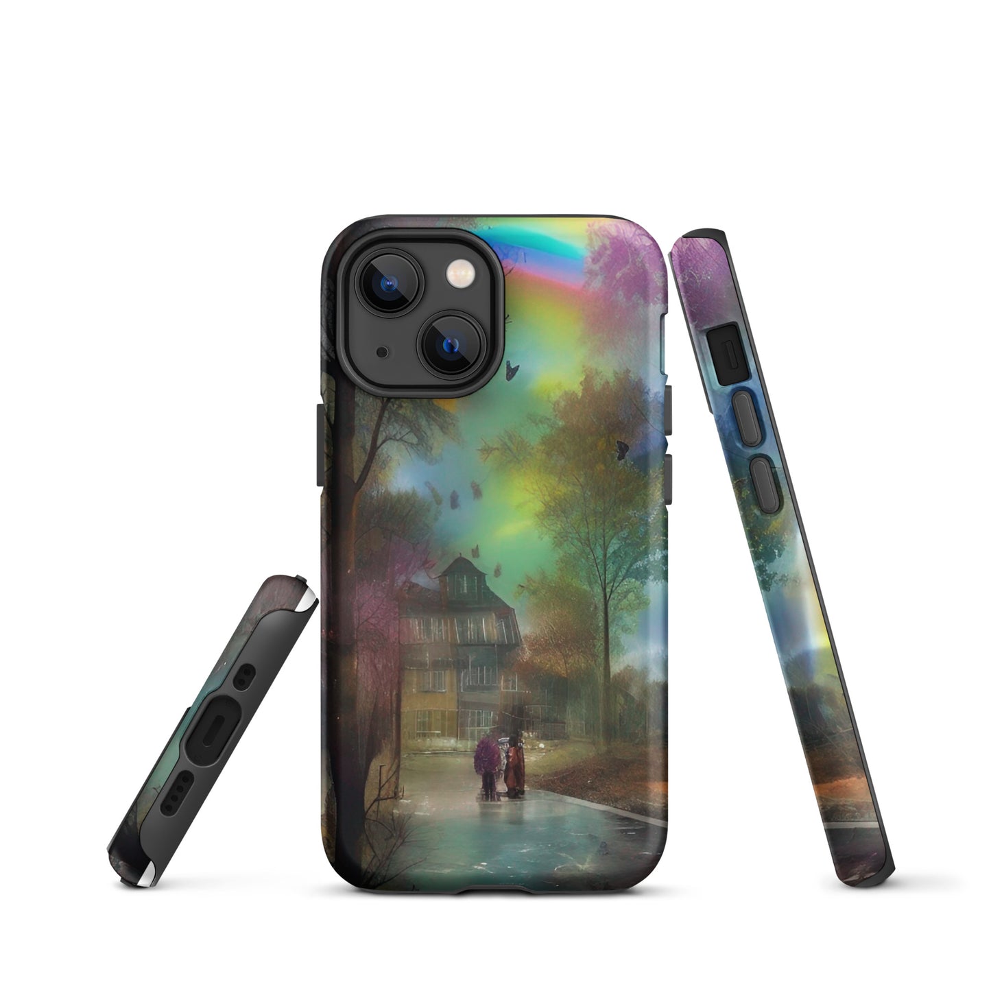 Tough iPhone case - Rainbow Street Scene