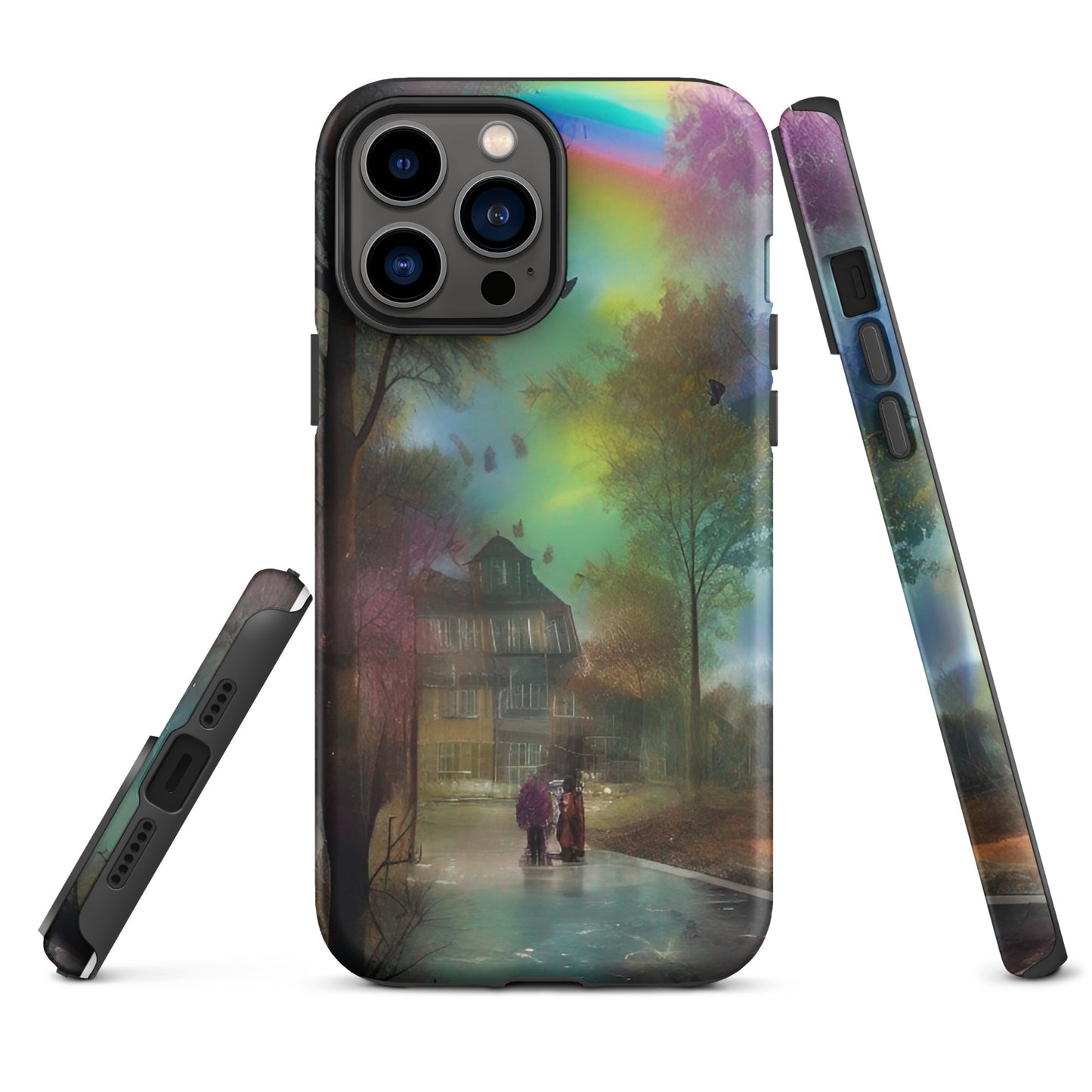 Tough iPhone case - Rainbow Street Scene