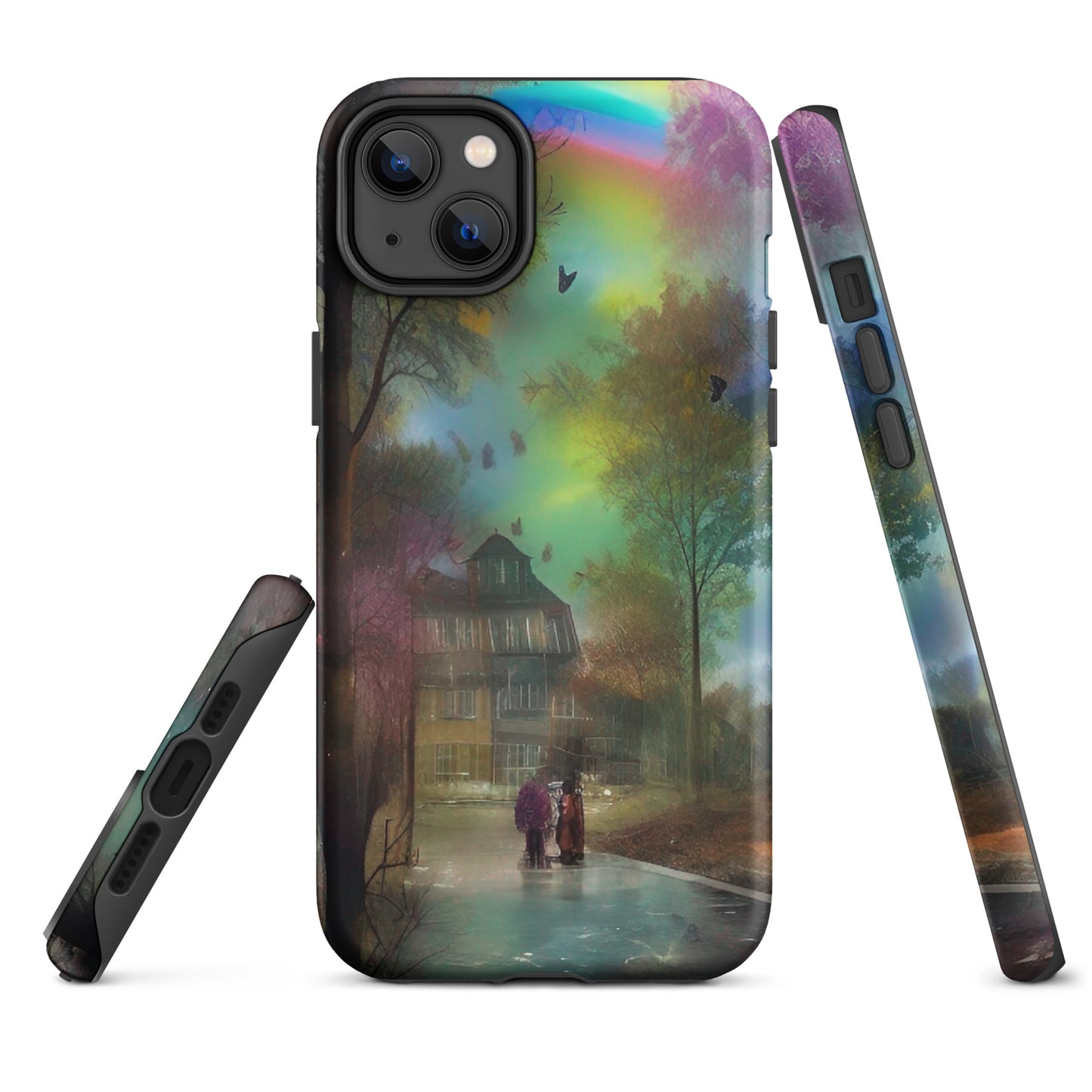 Tough iPhone case - Rainbow Street Scene