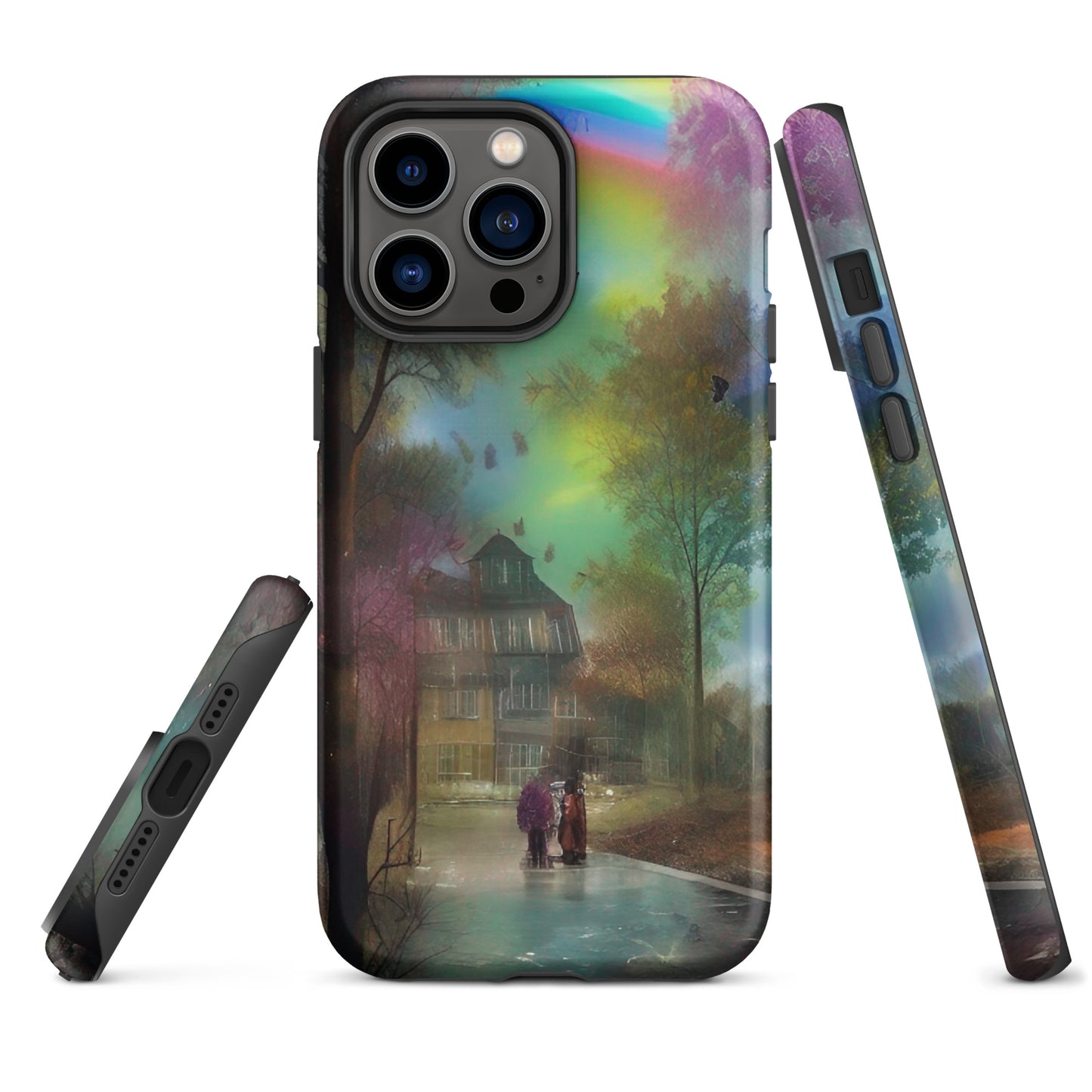Tough iPhone case - Rainbow Street Scene