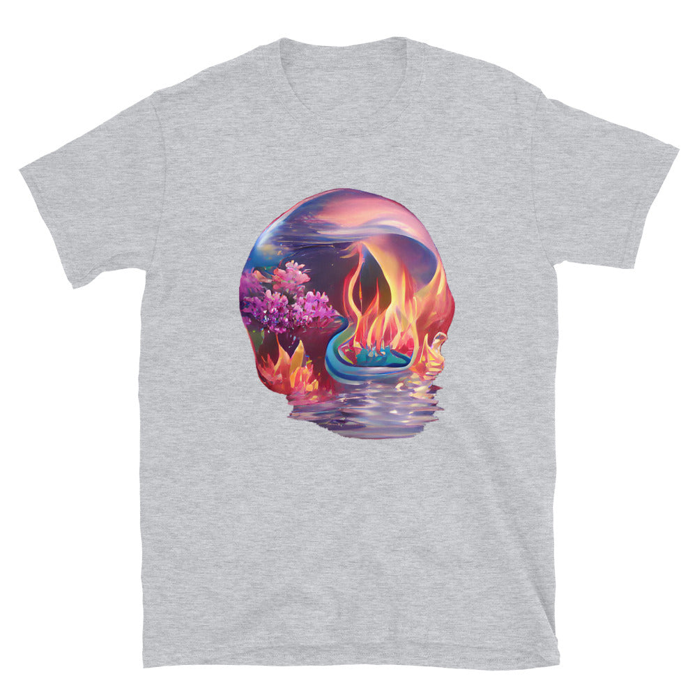 Short-Sleeve Unisex Tee - Fire Skull 1