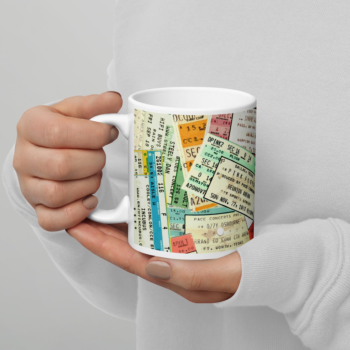Mug (Ceramic Glossy) - Vintage Concert Collage