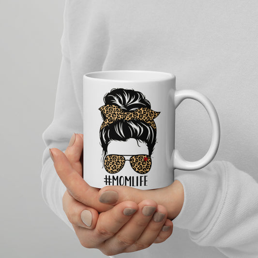 Mug (White glossy) - #MOMLIFE