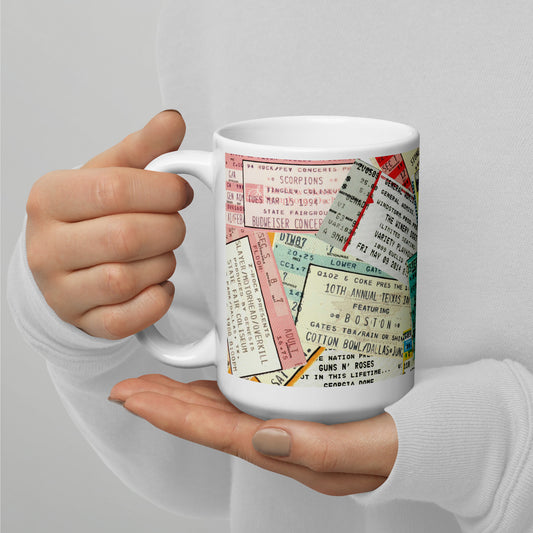 Mug (Ceramic Glossy) - Vintage Concert Collage